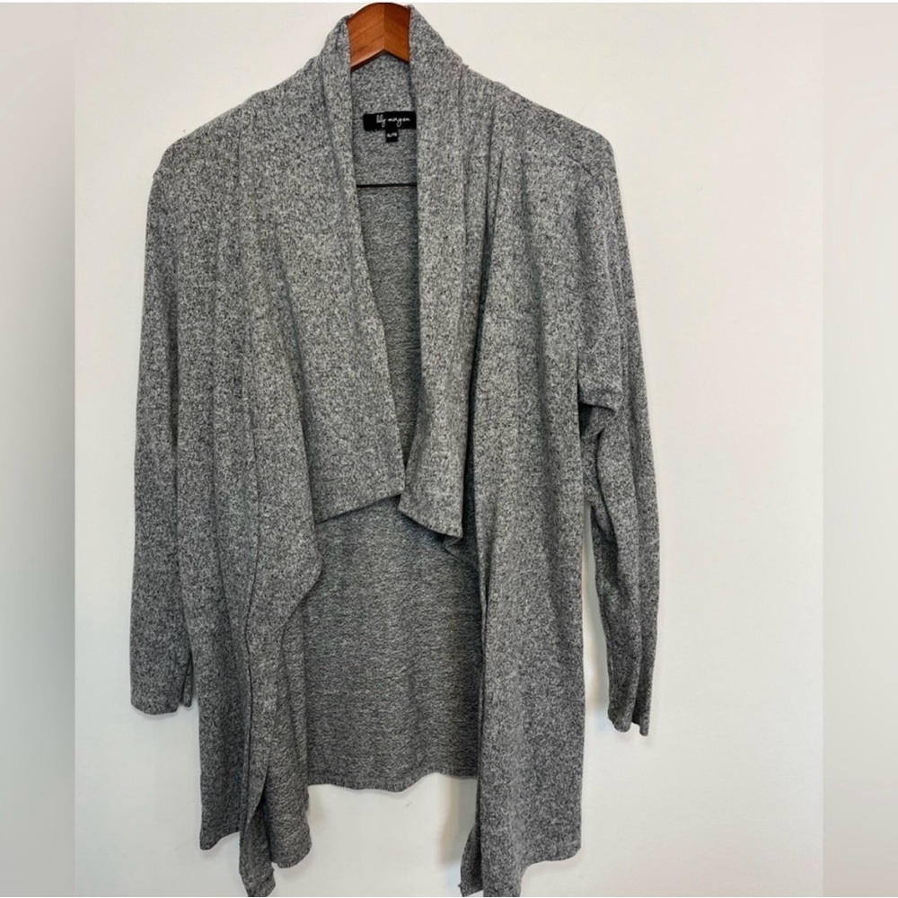 FREE with purchase Lily Morgan Gray Open Front Waterfall
Cardigan Size XL